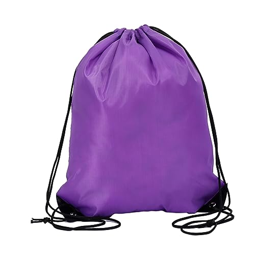 JISADER Kordelzug-String-Tasche, Kordelzug-Rucksack, großer Tagesrucksack, Cinch-Sack, PE-Beutel, Rucksack für Frauen, Erwachsene, Marathons, Violett von JISADER