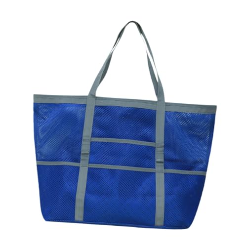 JISADER Netz-Strandtasche, Handtasche für Damen, wichtige Dinge für den Urlaub, Blau von JISADER