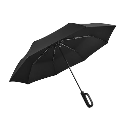 JISADER Sonnenschutz-Regenschirme, automatisch zu öffnender Regenschirm, wasserabweisender, winddichter Regenschirm, gefalteter Regenschirm, Schwarz von JISADER