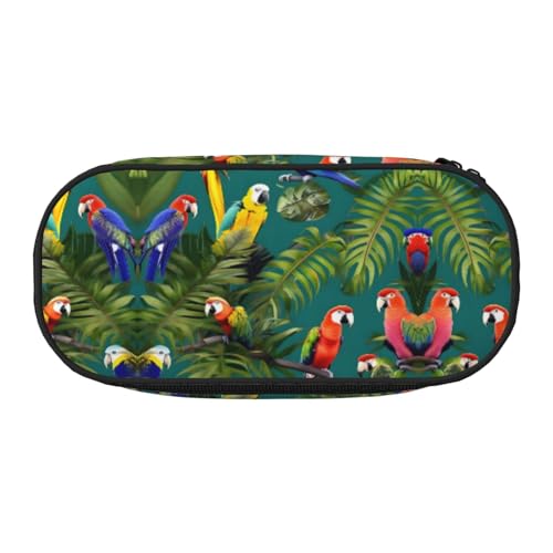 JIUTY Federmäppchen mit Reißverschluss, tropische Pflanzen und Papageien, tragbarer Schreibtisch-Organizer für Erwachsene, schwarz, Talla única, Taschenorganizer JIUTY Federmäppchen mit Reißverschluss, tropische Pflanzen und Papageien, tragbarer Schreibtisch-Organizer für Erwachsene, schwarz, Talla única, Taschenorganizer von JIUTY