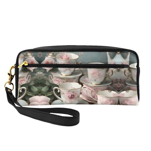 Romantische Kosmetiktasche für Damen, Teebecher mit Rosen, Reise-Kulturbeutel, Zubehör, Organizer, Reißverschlusstasche, Geschenkidee, Schwarz , Einheitsgröße, Kosmetiktasche Romantische Kosmetiktasche für Damen, Teebecher mit Rosen, Reise-Kulturbeutel, Zubehör, Organizer, Reißverschlusstasche, Geschenkidee, Schwarz , Einheitsgröße, Kosmetiktasche von JIUTY