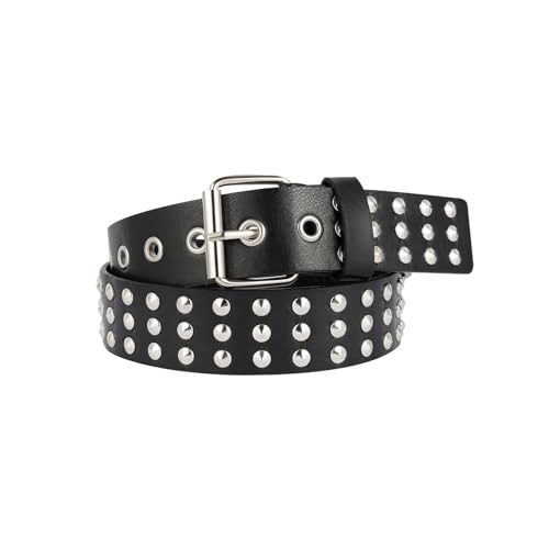 JJDreams Punk Rock Schwarzer Ledergürtel Nietengürtel für Frauen Männer Gothic Gürtel für Jeans Hosen Gothic Gürtel Zubehör JJDreams Punk Rock Schwarzer Ledergürtel Nietengürtel für Frauen Männer Gothic Gürtel für Jeans Hosen Gothic Gürtel Zubehör von JJDreams