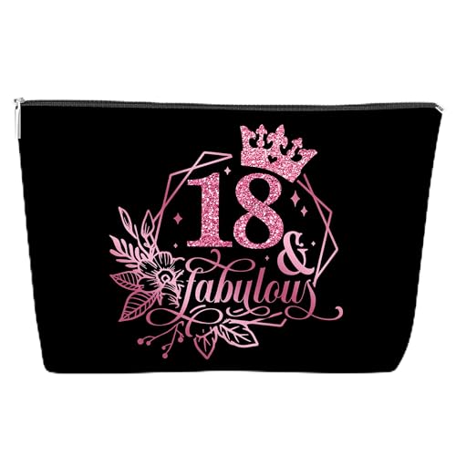 JJOINUS Make-up-Tasche zum 18. Geburtstag für Mädchen, beste Schwester, Freunde, Teenager, Mädchen, Freunde, Tochter, Enkelin, Nichte, Reißverschluss, Kosmetiktasche für Weihnachten, Geburtstag, von JJOINUS