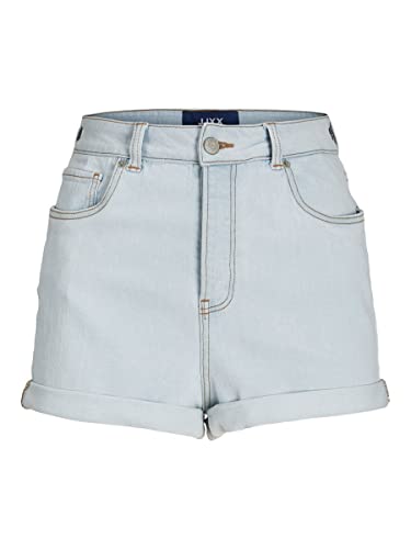 JJXX Damen JXHAZEL Mini HW AKM Shorts, Light Blue Denim/Detail:AKM11, M von JJXX