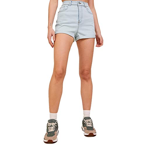 JJXX Damen JXHAZEL Mini HW AKM Shorts, Light Blue Denim/Detail:AKM11, S von JJXX