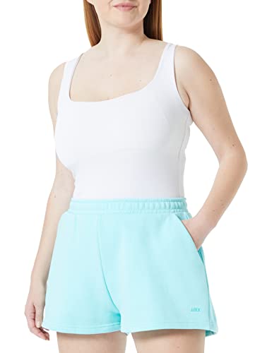 JJXX Women's JXABBIE HW RLX Every Brush SN Shorts, Aruba Blue/Print:Turquoise Logo, M von JJXX