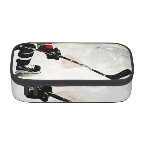 JKLQWC Federmäppchen mit Eishockey-Kunstdruck, niedliches Federmäppchen, großes Fassungsvermögen, Reißverschluss, Federmäppchen, Organizer für Büro, Schule, Reisen, Schwarz , Einheitsgröße JKLQWC Federmäppchen mit Eishockey-Kunstdruck, niedliches Federmäppchen, großes Fassungsvermögen, Reißverschluss, Federmäppchen, Organizer für Büro, Schule, Reisen, Schwarz , Einheitsgröße von JKLQWC