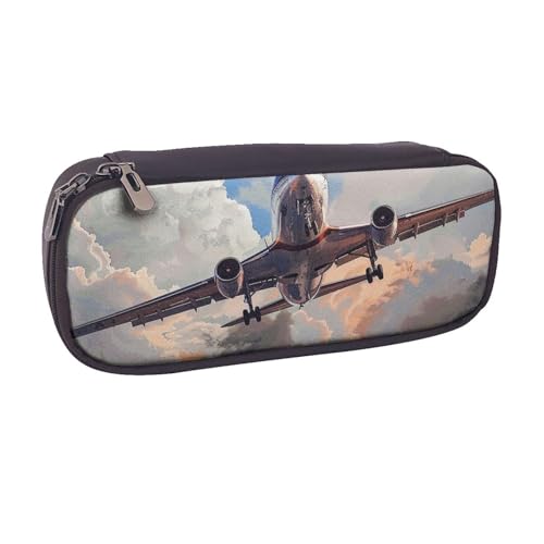 JKLQWC Federmäppchen mit Flugzeug-Kunstdruck, PU-Leder, niedliches Federmäppchen, Federmäppchen, Reißverschluss, Büro, Schule, Federmäppchen, Organizer für Studenten, Teenager, Mädchen, Jungen JKLQWC Federmäppchen mit Flugzeug-Kunstdruck, PU-Leder, niedliches Federmäppchen, Federmäppchen, Reißverschluss, Büro, Schule, Federmäppchen, Organizer für Studenten, Teenager, Mädchen, Jungen von JKLQWC