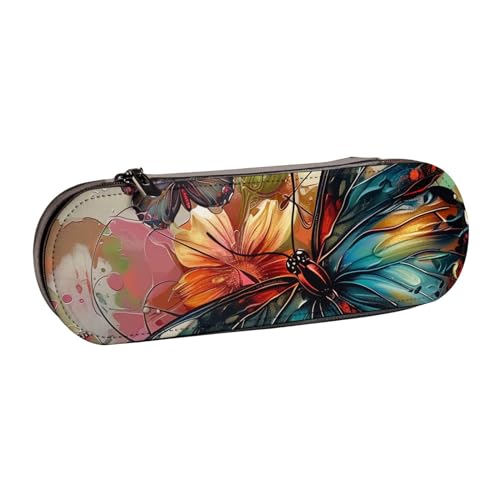 JKLQWC Federmäppchen mit Schmetterlings-Blumen-Kunstdruck, niedliches Federmäppchen, PU-Leder, Reißverschluss, Federmäppchen, Organizer für Büro, Schule, Reisen, Schwarz , Einheitsgröße, Schulranzen JKLQWC Federmäppchen mit Schmetterlings-Blumen-Kunstdruck, niedliches Federmäppchen, PU-Leder, Reißverschluss, Federmäppchen, Organizer für Büro, Schule, Reisen, Schwarz , Einheitsgröße, Schulranzen von JKLQWC
