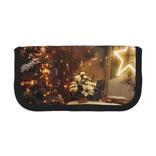 JKLQWC Niedliches Federmäppchen aus Segeltuch – Merry Christmas Kunstdrucke, Schreibwaren und Make-up-Tasche, große Kapazität, Kosmetiktasche für Reisen, Schule, Büro, Geschenke, Frohe Weihnachten und JKLQWC Niedliches Federmäppchen aus Segeltuch – Merry Christmas Kunstdrucke, Schreibwaren und Make-up-Tasche, große Kapazität, Kosmetiktasche für Reisen, Schule, Büro, Geschenke, Frohe Weihnachten und von JKLQWC