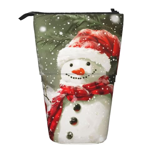 JKLQWC Stehendes Federmäppchen, einziehbar, niedlich, Organizer – Musikinstrumente, Drucke, Schreibwaren und Make-up-Tasche für Reisen, Schule, Büro, Geschenke, Merry Christmas With Happy Snowman JKLQWC Stehendes Federmäppchen, einziehbar, niedlich, Organizer – Musikinstrumente, Drucke, Schreibwaren und Make-up-Tasche für Reisen, Schule, Büro, Geschenke, Merry Christmas With Happy Snowman von JKLQWC
