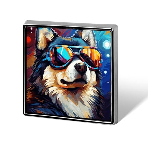 Bedruckter quadratischer Metallknopf mit Brille, dekorative Brosche, Anstecknadeln, Tasche, Hut, Zubehör für Damen und Herren, Aluminium, 0.7*0.7 in, Aluminium Bedruckter quadratischer Metallknopf mit Brille, dekorative Brosche, Anstecknadeln, Tasche, Hut, Zubehör für Damen und Herren, Aluminium, 0.7*0.7 in, Aluminium von JKLQWH