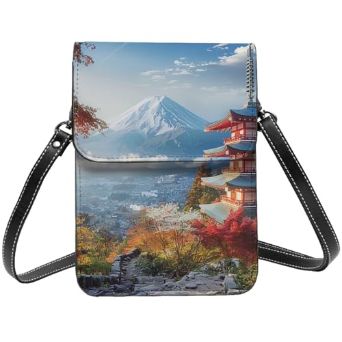 JKSEEPYN Japan Mount Fuji Landschaftsdruck Crossbody Handytasche Handy Geldbörse Leder Magnetverschluss Schultertasche Handy Geldbörse für Männer Frauen Mädchen, Schwarz , Einheitsgröße JKSEEPYN Japan Mount Fuji Landschaftsdruck Crossbody Handytasche Handy Geldbörse Leder Magnetverschluss Schultertasche Handy Geldbörse für Männer Frauen Mädchen, Schwarz , Einheitsgröße von JKSEEPYN
