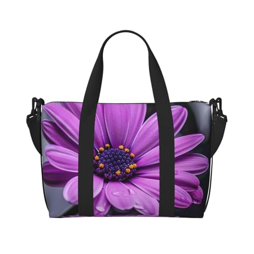 Reisetasche mit tropischem Strandpflanzen-Motiv, bedruckt, für Herren und Damen, Urlaub, Reisegepäck, wasserdichte Tragetasche mit Schultergurt, Violette Blume, Einheitsgröße, Reisetasche Reisetasche mit tropischem Strandpflanzen-Motiv, bedruckt, für Herren und Damen, Urlaub, Reisegepäck, wasserdichte Tragetasche mit Schultergurt, Violette Blume, Einheitsgröße, Reisetasche von JKSEEPYN