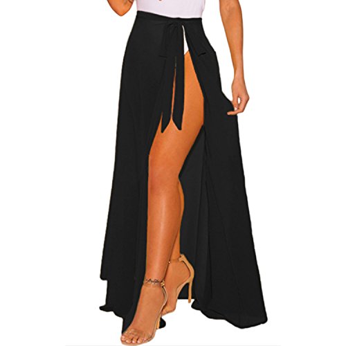 JLTPH Damen Strand Rock Hohe Taille Sommer Sarong Strandkleid Boho Seiten Schlitz Split Lange Maxi-Rock Badeanzug Bikini Cover-Up von JLTPH