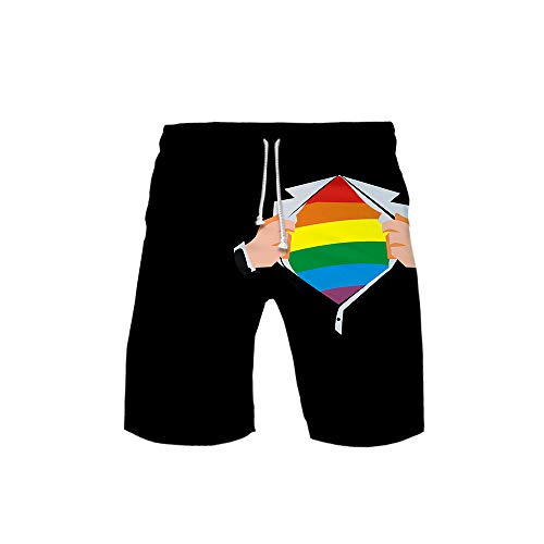 JLTPH Men's LGBT Gay Pride Flag Kurze Hose Summer Beach Surfing Boardshorts Strandshorts Strandhose Hot Pants Trainingshose Jogger Sweatpants von JLTPH