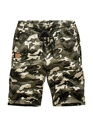 JMIERR Cargo Shorts Herren Baumwolle Chino Shorts Herren Sommer Freizeit Chino Stretch mit Taschen Tarnfarbe Apricot 2XL von JMIERR