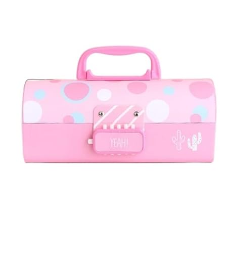 Federmäppchen Creative Pencil Box Multifunktional mit Code Lock Federmäppchen mit großer Kapazität for Jungen Mädchen Schule Schreibwaren Tragbares Büro (Color : F) von JMORCO