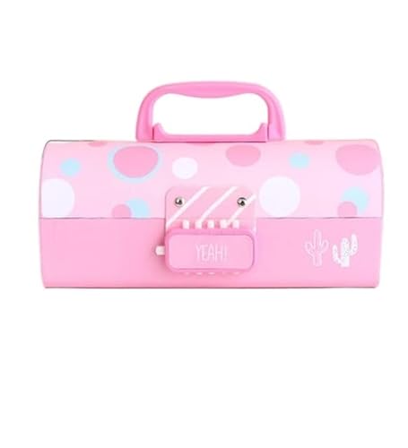 Federmäppchen Creative Pencil Box Multifunktional mit Code Lock Federmäppchen mit großer Kapazität for Jungen Mädchen Schule Schreibwaren tragbar (Color : F) von JMORCO