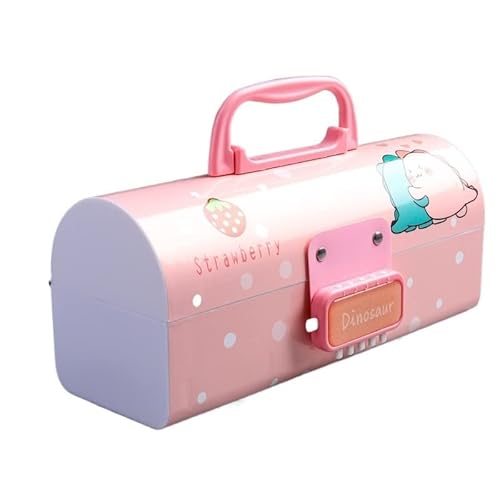 JMORCO Federmäppchen Creative Password Pencil Case Große Kapazität Student Pen Case Multifunktions-Briefpapier Rosa Schulbedarf (Color : E) von JMORCO