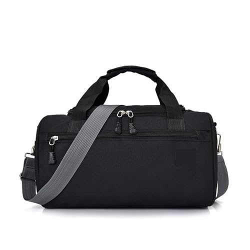 Reisetasche Outdoor Männer Reisen Sport Taschen Leichtes Gepäck Business Zylinder Handtasche Frauen Outdoor Duffel Wochenende Umhängetasche Umhängetasche Pack (Color : Black) von JMORCO