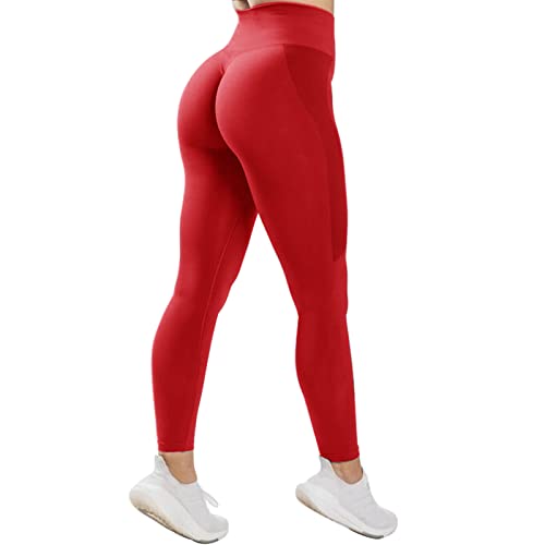 JN JANPRINT Damen Hohe Taille Sport Leggings Blickdicht Scrunch Butt Sporthose Slim Fit Yogahose mit BauchkontrolleNahtlose Push Up Booty Leggins Hose Laufhose Tight für zum Fitness Laufen Radfahren von JN JANPRINT