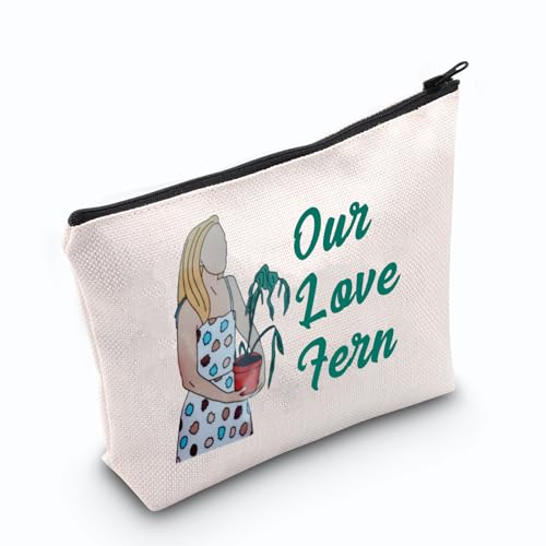 JNIAP Make-up-Tasche mit Aufschrift "How To Lose A Guy", Motiv: "0ur Love Farn", Kosmetiktasche mit Reißverschluss für Frauen, Valentinstagsgeschenk für Freundin und Ehefrau, Beige von JNIAP