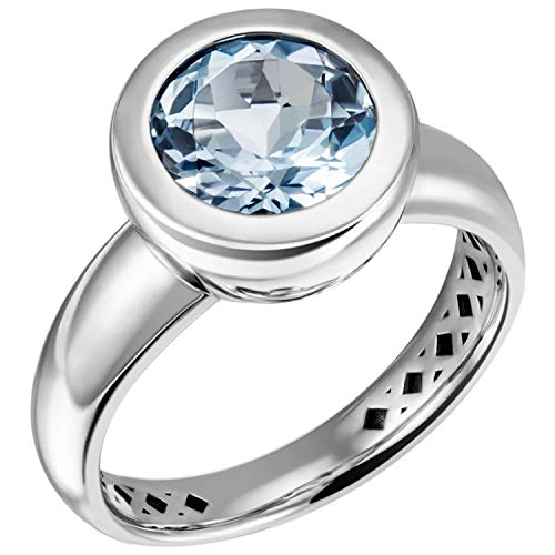 Jobo Damen-Ring aus 925 Silber mit Blautopas Größe 52 von Jobo