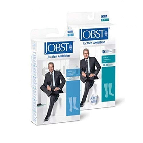 JOBST forMen Ambition Herren Kompressionsstrümpfe / KKL2 / Größe V / Navy / geschlossene Spitze / regular / ohne Haftrand / Kniestrümpfe mit Baumwolle und integrierten Carbonfasern von JOBST