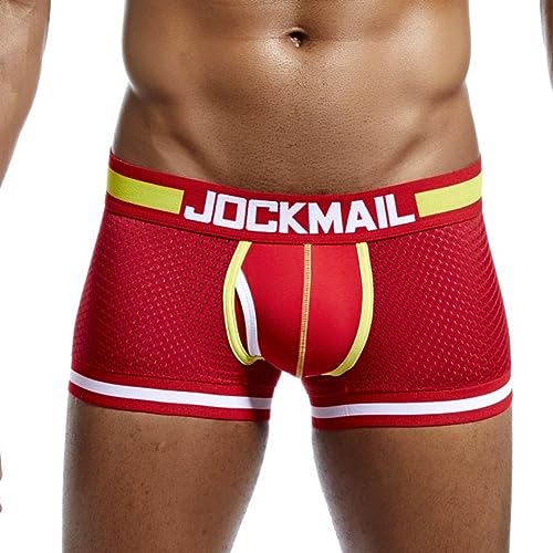 JOCKMAIL Herren Mesh Boxer Briefs Schnell Trocknende Unterwäsche Männer Atmungsaktive Eis Seide männer Unterwäsche Trunks Unterhosen, 401 - Rot, Medium JOCKMAIL Herren Mesh Boxer Briefs Schnell Trocknende Unterwäsche Männer Atmungsaktive Eis Seide männer Unterwäsche Trunks Unterhosen, 401 - Rot, Medium von JOCKMAIL
