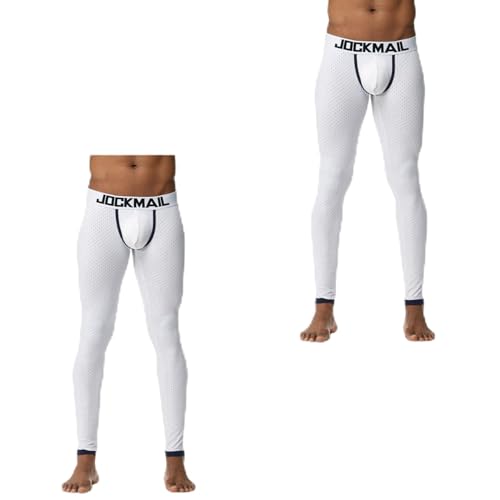 JOCKMAIL Lange Unterhose für Herren, Thermo-Unterwäsche, Baumwolle, bedruckt, Herren-Thermo-Unterwäsche, Schlafhose, Leggings, Ls-1103-white-2pack, X-Groß JOCKMAIL Lange Unterhose für Herren, Thermo-Unterwäsche, Baumwolle, bedruckt, Herren-Thermo-Unterwäsche, Schlafhose, Leggings, Ls-1103-white-2pack, X-Groß von JOCKMAIL