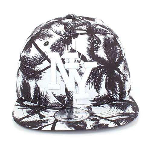 New Boy Girl NY New York süße Unisex Schwester Bruder Kindercap Hai Tiger Adler Prince Kinder Cap Snapback und Mütze 49-58cm Kopfumfang (One Size, NY-Palm-Black-Wht) von JOHNNY CHICOS