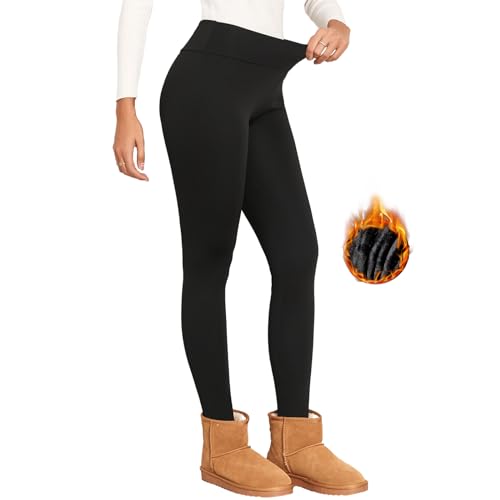 JOKILY Damen Winter Thermo Leggings, Winter Leggings Damen Gefüttert, Fleece Verdickte Plüsch Leggins Blickdicht Samt Thermounterwäsche Warm Warm Strumpfhose Winter, Leggings Gefütterte Damen Winter von JOKILY