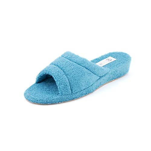 JOMIX Frottee Slipper Damen-Hausschuhe Warme Plüsch Pantoffeln Bequeme Slippers Rutschfeste Puschen Orthopädische Hausschuhe Indoor (Hellblau 41 EU, ITD1576) von JOMIX