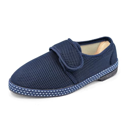 JOMIX Diabetiker Schuhe Herren Orthopädische Pantoffeln Sommer Senioren Hausschuhe mit Klettverschluss Leichte Atmungsaktiv Pantoletten mit Memory Foam Bequeme Slipper (Navy, 45 EU) JOMIX Diabetiker Schuhe Herren Orthopädische Pantoffeln Sommer Senioren Hausschuhe mit Klettverschluss Leichte Atmungsaktiv Pantoletten mit Memory Foam Bequeme Slipper (Navy, 45 EU) von JOMIX