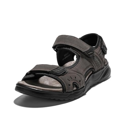 JOMIX Flach Pantoletten Herren Sandalen mit Weich Fußbett Frauen Sommer Offene Schuhe Kunstleder Freizeit Sommerschuhe (Braun, 41 EU, SU9312) von JOMIX