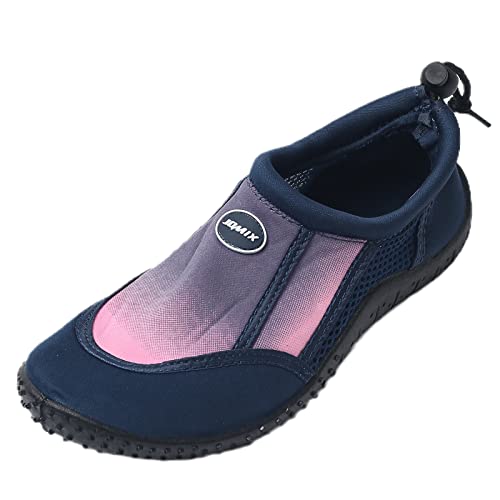 JOMIX Sommer Wasserschuhe Damen Strandschuhe Aquaschuhe Schnelltrocknende Sportlicher Barfuß Wassersport Badeschuhe für Strand Pool Schwimmen Surfen (01 Marine Rosa, 39 EU) von JOMIX