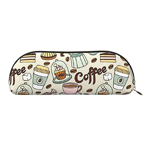 JONGYA Aufbewahrungstasche für Kaffee und Süßigkeiten, halbrund, aus Zucker-Leder, stilvolle und funktionale Bleistifttasche, Aufbewahrungstasche, Make-up-Tasche, Mehrzweck-Organizer-Tasche, von JONGYA