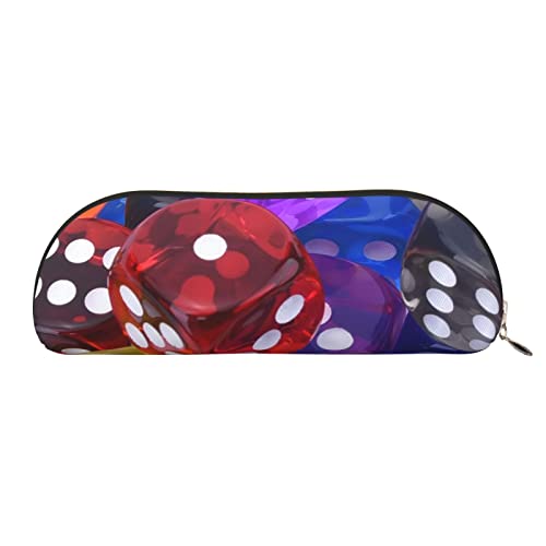 JONGYA Games-Würfel-Set aus Leder, halbrunde Aufbewahrungstasche, stilvolle und funktionale Bleistifttasche, Aufbewahrungstasche, Make-up-Tasche, Mehrzweck-Organizer, Tasche, vielseitige von JONGYA