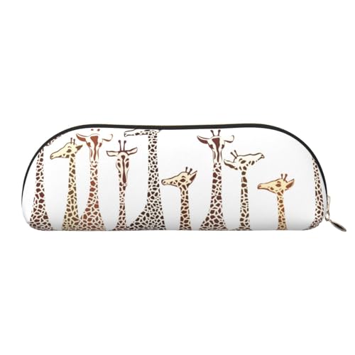 Niedliche Cartoon-Giraffen-Leder-Aufbewahrungstasche, halbrund, stilvolle und funktionale Federmäppchen, Aufbewahrungstasche, Make-up-Tasche, Mehrzweck-Organizer-Tasche, vielseitige Make-up-Tasche, von JONGYA