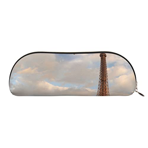 Paris Tower Leder-Aufbewahrungstasche, halbrund, stilvolle und funktionale Bleistifttasche, Aufbewahrungstasche, Make-up-Tasche, Mehrzweck-Organizer-Tasche, vielseitige Make-up-Tasche, gold, von JONGYA