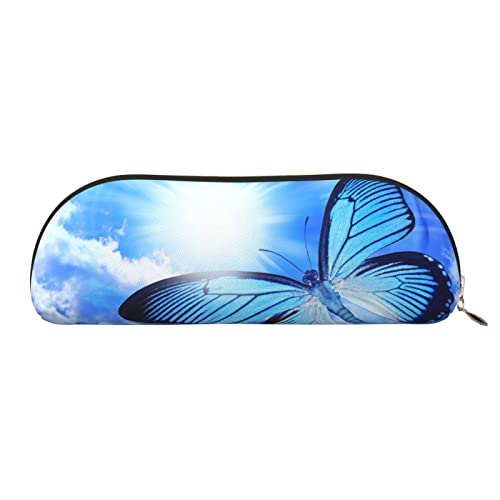 Personalisierte Beauty Butterfly Leder halbrunde Aufbewahrungstasche – Stilvolle und funktionale Bleistifttasche, Aufbewahrungstasche, Make-up-Tasche, Mehrzweck-Organizer, Tasche, vielseitige von JONGYA