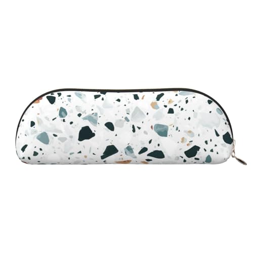 Terrazzo Aufbewahrungstasche aus Marmor-Pastellleder, halbrund, stilvolle und funktionale Bleistifttasche, Aufbewahrungstasche, Make-up-Tasche, Mehrzweck-Organizer-Tasche, vielseitige Make-up-Tasche, von JONGYA