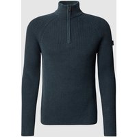 JOOP! Jeans Strickpullover mit Troyer-Kragen Modell 'Henricus' in Marine, Größe XL von JOOP! JEANS