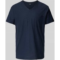 JOOP! Jeans T-Shirt mit V-Ausschnitt und Brusttasche in Marine Melange, Größe XXL von JOOP! JEANS