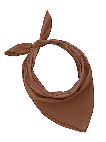 Bandana aus 100% Baumwolle, 3/5/10er-Set, für Damen, Herren, Kinder, Unisex, einfarbig und/oder mit Paisley-Muster, Artikelnummer A644, braun, Set 3 pz von JOPHY & CO.