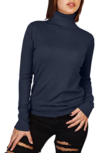 JOPHY & CO. Damen-Pullover mit hohem Kragen (cod. 22053), dunkelblau, S von JOPHY & CO.