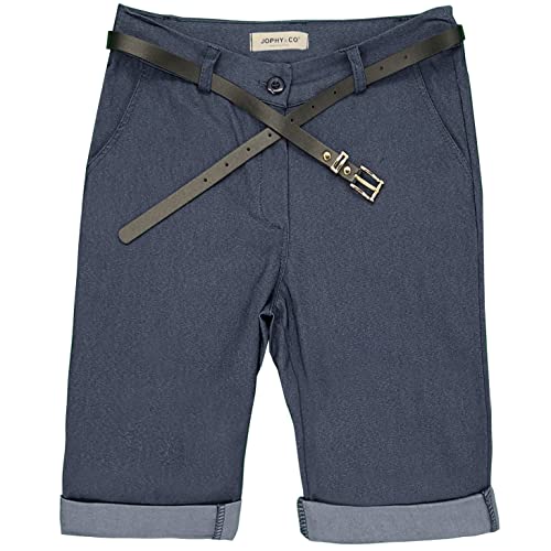 JOPHY & CO. Damenhose Bermuda mit Gürtel und Taschen (Art. 3009), Dunkle Jeans, XL von JOPHY & CO.