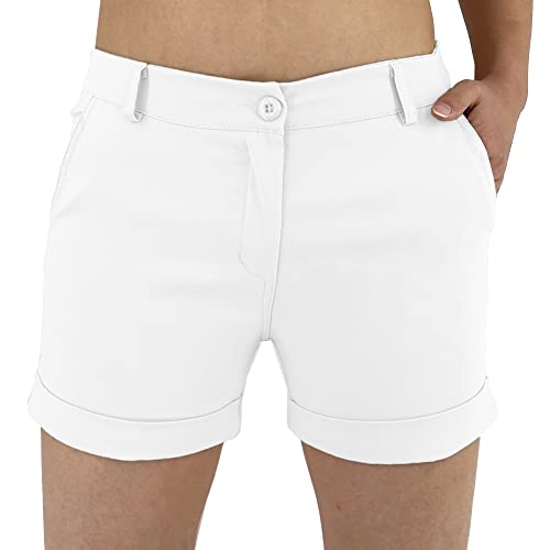 JOPHY & CO. Kurze Damen-Shorts mit Taschen (Code 3019), Weiß, XL von JOPHY & CO.