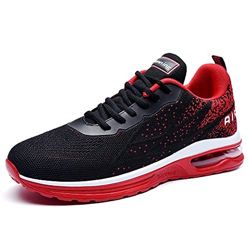 JOYFON Air Sneakers für Herren rutschfeste Laufschuhe Sportschuhe Fashion Casual Sneaker Schwarz Rot 45 von JOYFON